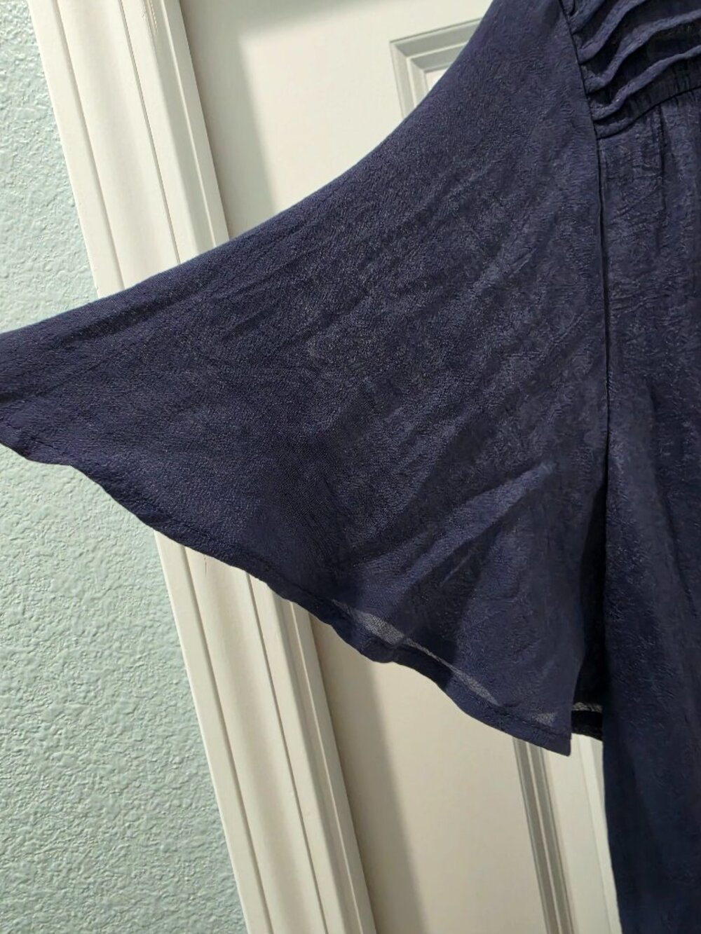 Summer Time Top with Fluttery Sleeves Navy - Picture 3 of 8